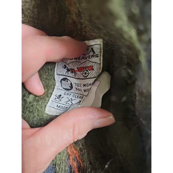 AVOCA Hand Weavers Mohair Pure Wool Throw Made in Ireland 54” x 36” Checkered - Picture 3 of 4